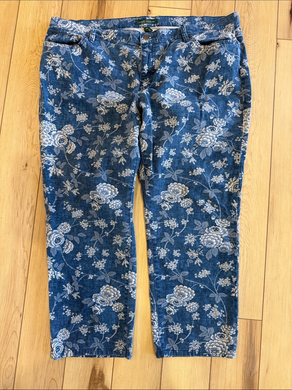 Ralph Lauren Lauren Jeans Co. Blue Floral Denim Jeans